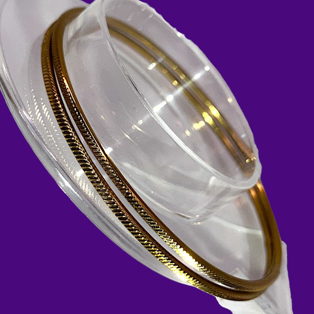 Two Textured Thin Gold-Tone 2.75" Bangles!